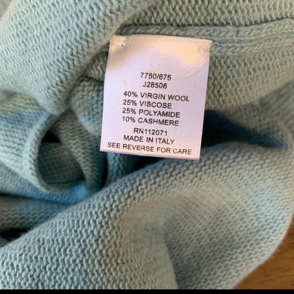 Jigsaw Virgin Wool Cashmere Light Blue Knit Poncho - Picture 4 of 5